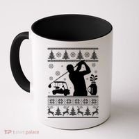 Golfing Fan Ugly Christmas Sweater Coffee Mug thumb 0