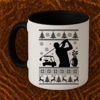Golfing Fan Ugly Christmas Sweater Coffee Mug thumb 2