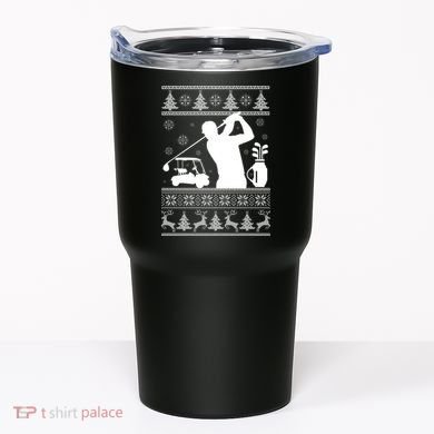 Golfing Fan Ugly Christmas Sweater Tumbler