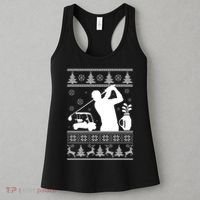 Golfing Fan Ugly Christmas Sweater Women's Tank Top thumb 3