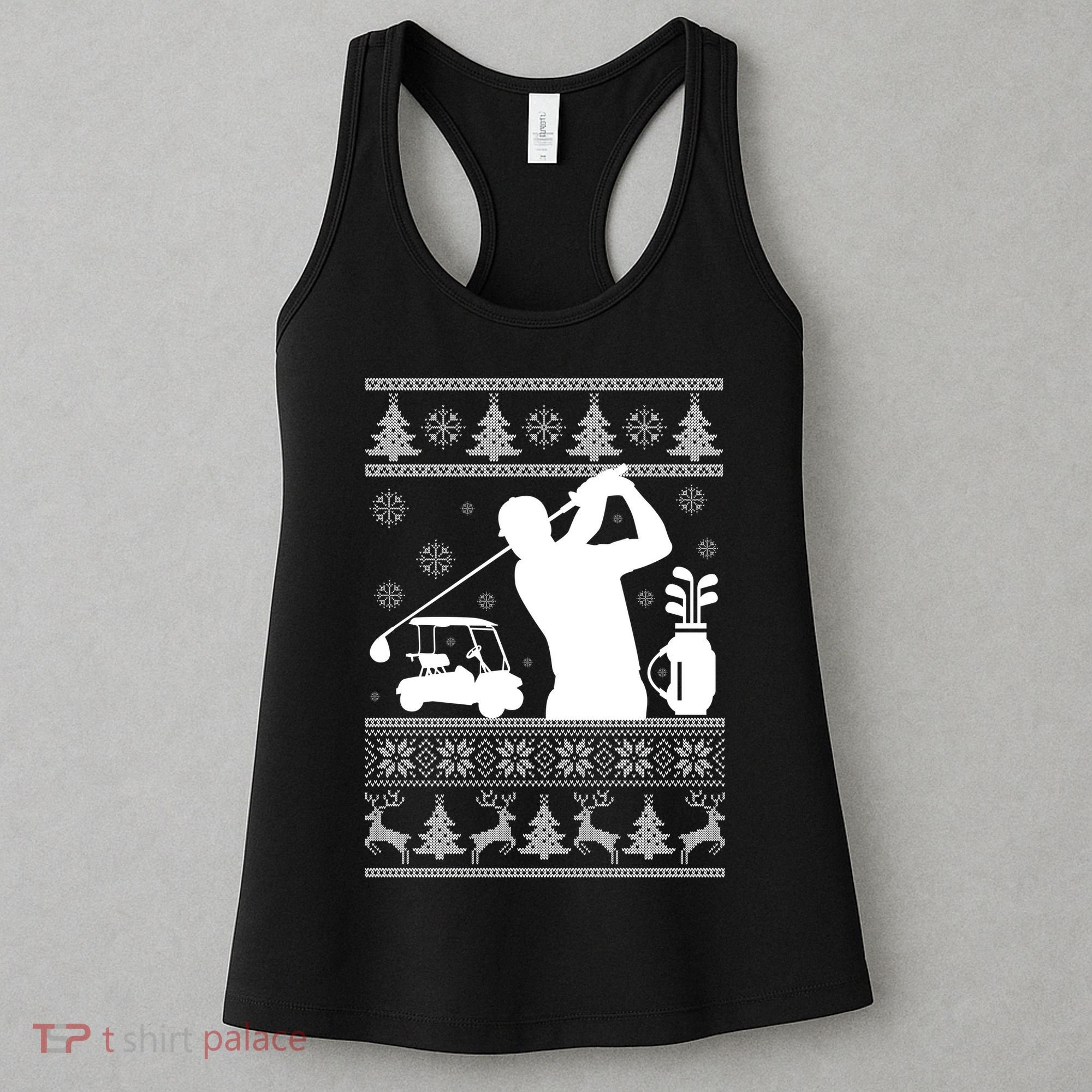 Golfing Fan Ugly Christmas Sweater Women's Tank Top