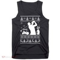 Golfing Fan Ugly Christmas Sweater Tank Top thumb 0