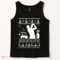 Golfing Fan Ugly Christmas Sweater Tank Top thumb 2