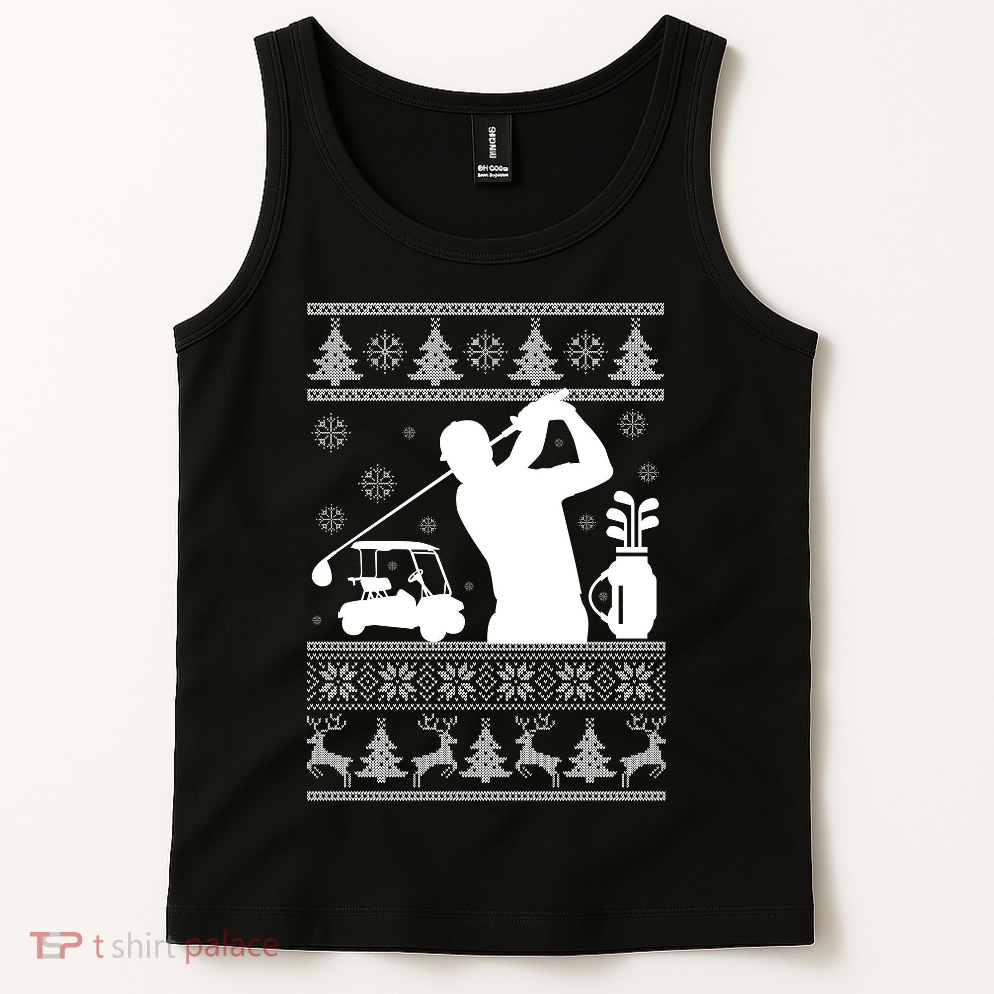 Golfing Fan Ugly Christmas Sweater Tank Top