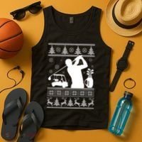 Golfing Fan Ugly Christmas Sweater Tank Top thumb 4