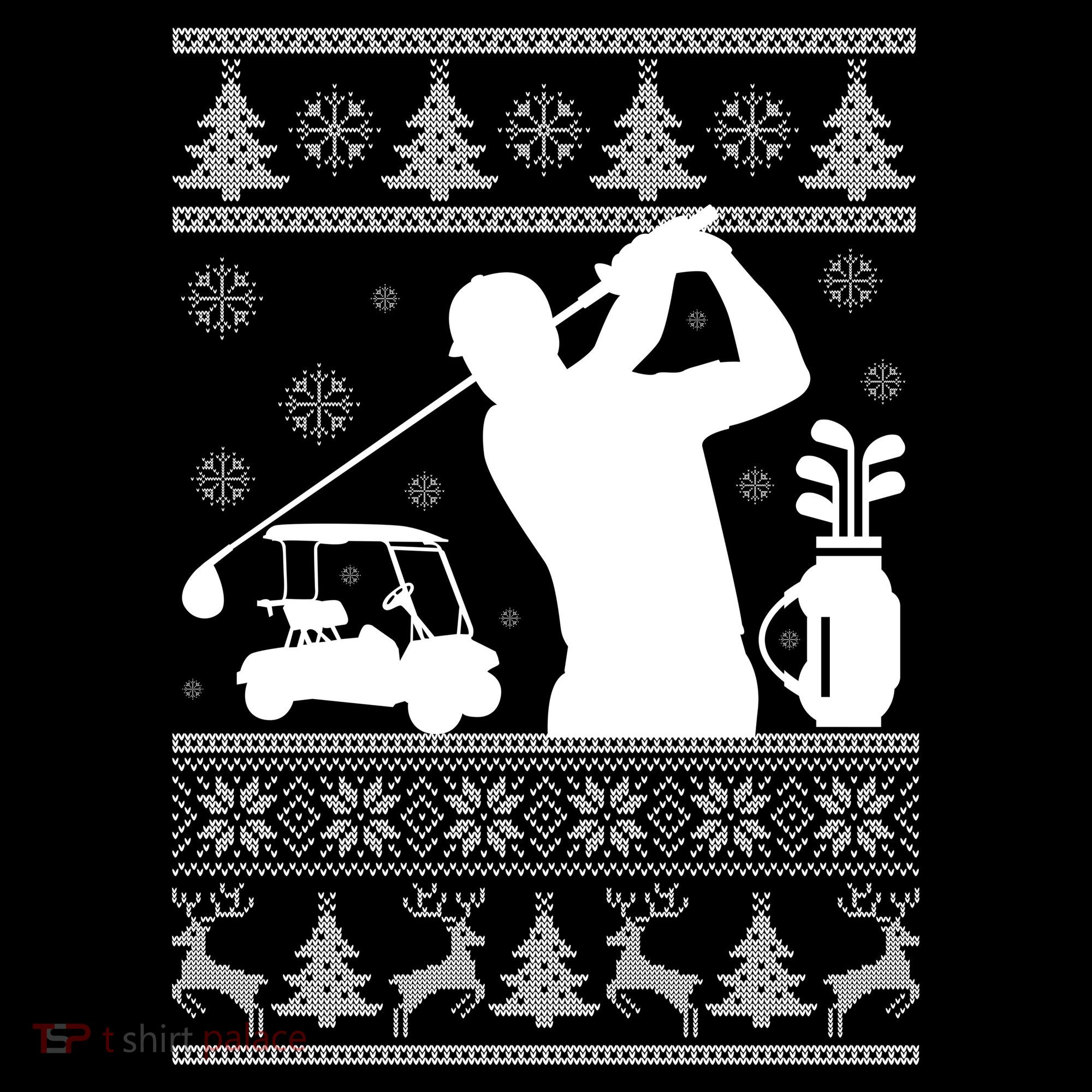 Golfing Fan Ugly Christmas Sweater Tank Top