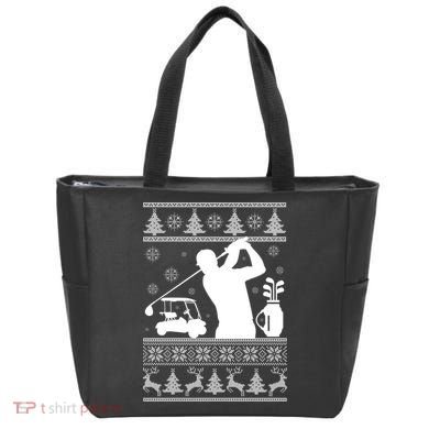 Golfing Fan Ugly Christmas Sweater Tote Bag