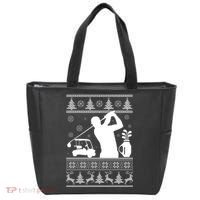 Golfing Fan Ugly Christmas Sweater Tote Bag thumb 0