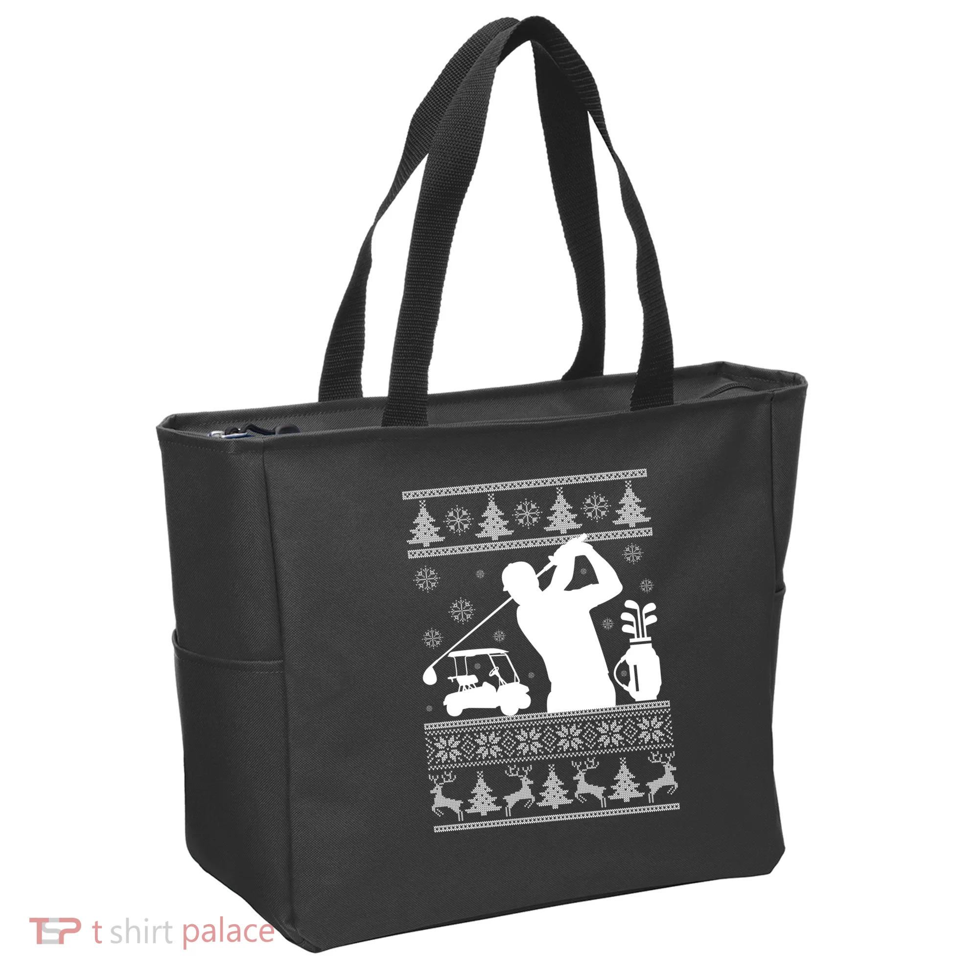 Golfing Fan Ugly Christmas Sweater Tote Bag