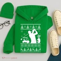 Golfing Fan Ugly Christmas Sweater Hoodie thumb 4