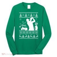 Golfing Fan Ugly Christmas Sweater Long Sleeve Shirt thumb 0