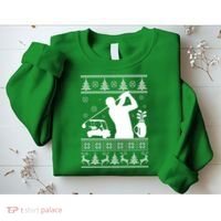 Golfing Fan Ugly Christmas Sweater Sweatshirt thumb 2