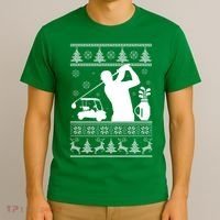Golfing Fan Ugly Christmas Sweater T-Shirt thumb 3