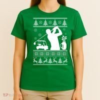 Golfing Fan Ugly Christmas Sweater T-Shirt thumb 4