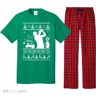 Golfing Fan Ugly Christmas Sweater Pajama Set
