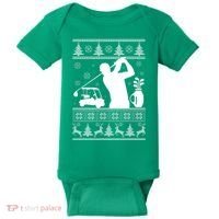 Golfing Fan Ugly Christmas Sweater Baby Bodysuit thumb 0