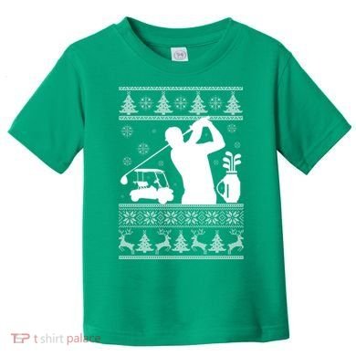 Golfing Fan Ugly Christmas Sweater Toddler T-Shirt