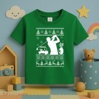Golfing Fan Ugly Christmas Sweater Toddler T-Shirt thumb 3