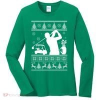 Golfing Fan Ugly Christmas Sweater Women's Long Sleeve Shirt thumb 0