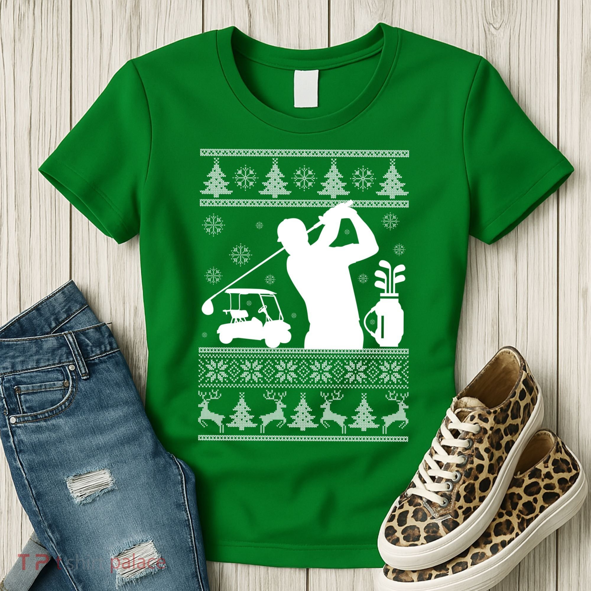Golfing Fan Ugly Christmas Sweater Women's T-Shirt