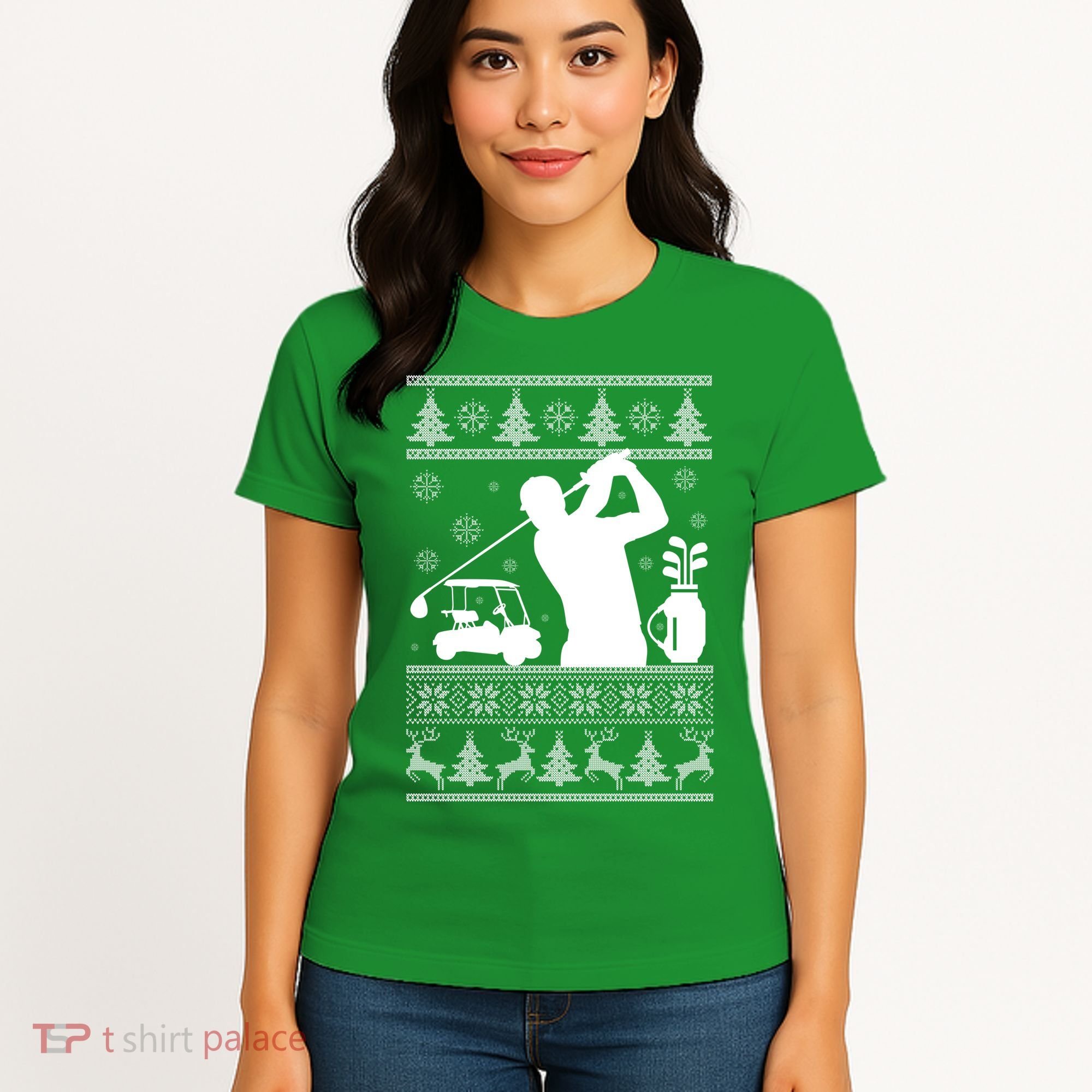 Golfing Fan Ugly Christmas Sweater Women's T-Shirt