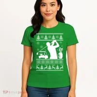 Golfing Fan Ugly Christmas Sweater Women's T-Shirt thumb 4