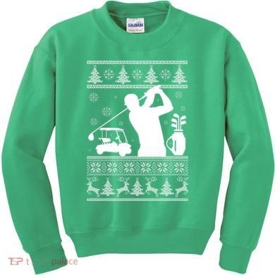 Golfing Fan Ugly Christmas Sweater Kids Sweatshirt