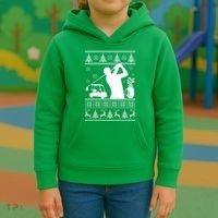 Golfing Fan Ugly Christmas Sweater Kids Hoodie thumb 3