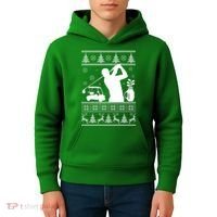 Golfing Fan Ugly Christmas Sweater Kids Hoodie thumb 4