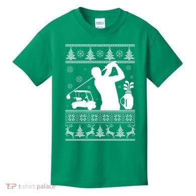 Golfing Fan Ugly Christmas Sweater Kids T-Shirt