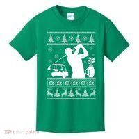 Golfing Fan Ugly Christmas Sweater Kids T-Shirt thumb 0