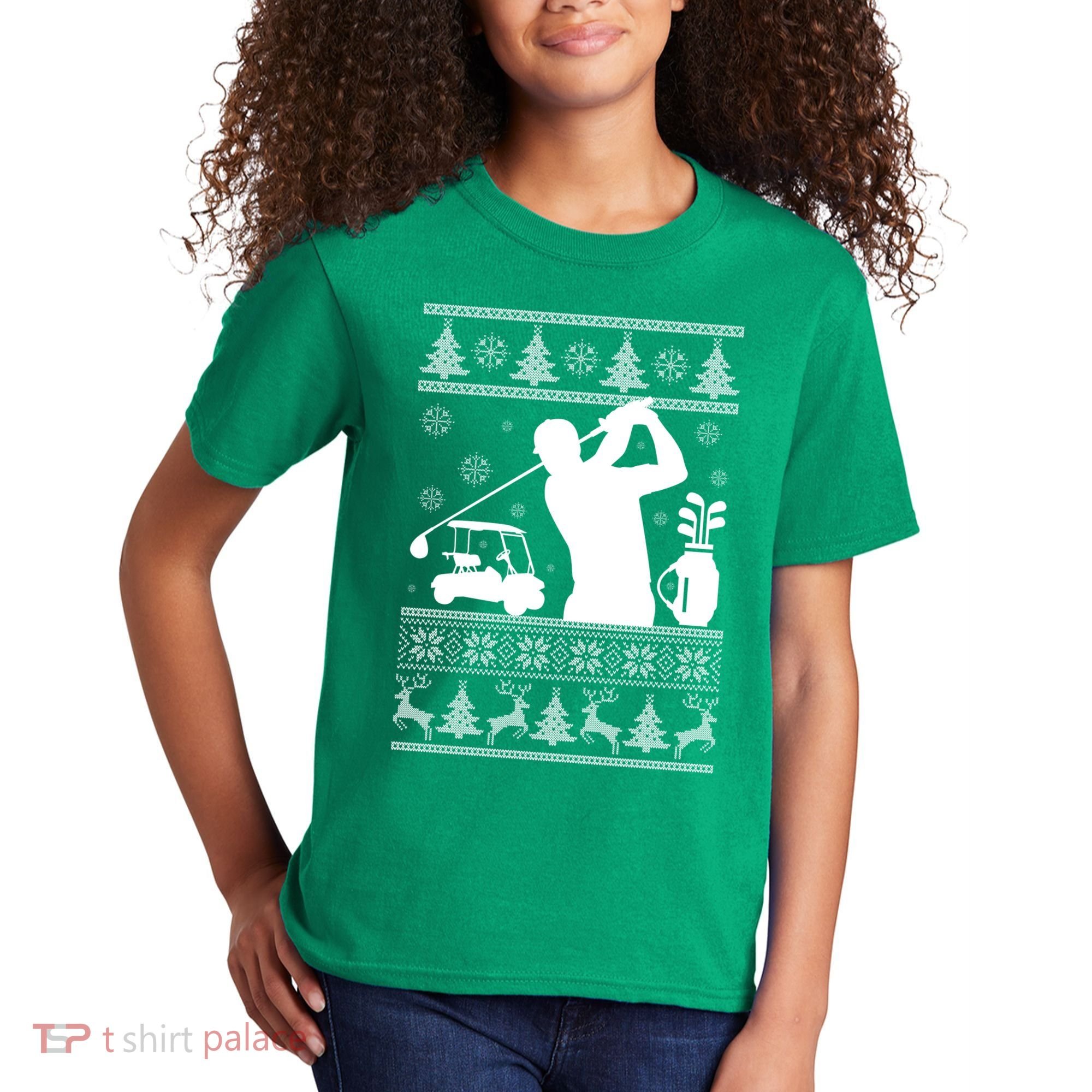 Golfing Fan Ugly Christmas Sweater Kids T-Shirt