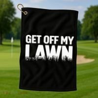 Get Off My Lawn Golf Towel thumb 1