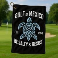 Gulf Of Mexico Resist Protest Resistance Women Gift Golf Towel thumb 1