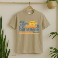 Gulf Of Mexico Since 1672 Retro Vintage Beach T-Shirt thumb 2
