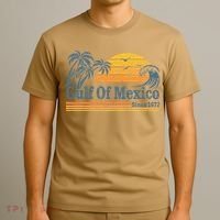 Gulf Of Mexico Since 1672 Retro Vintage Beach T-Shirt thumb 3