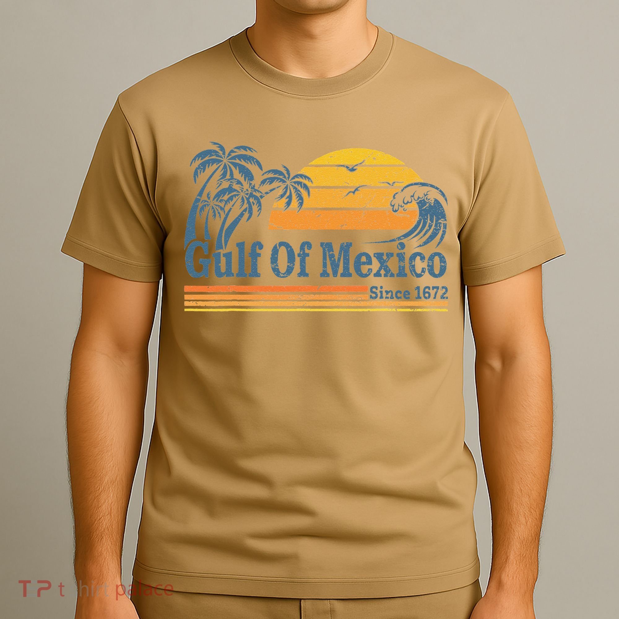 Gulf Of Mexico Since 1672 Retro Vintage Beach T-Shirt