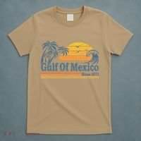 Gulf Of Mexico Since 1672 Retro Vintage Beach T-Shirt thumb 5