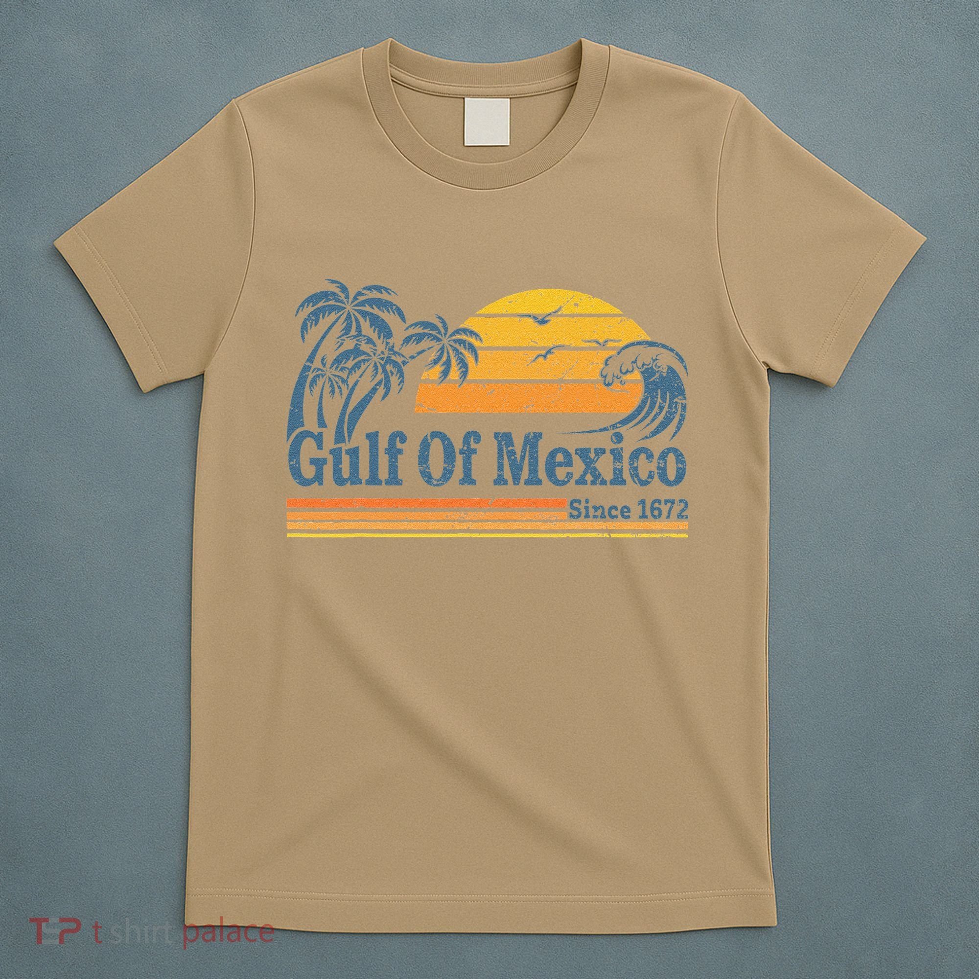 Gulf Of Mexico Since 1672 Retro Vintage Beach T-Shirt