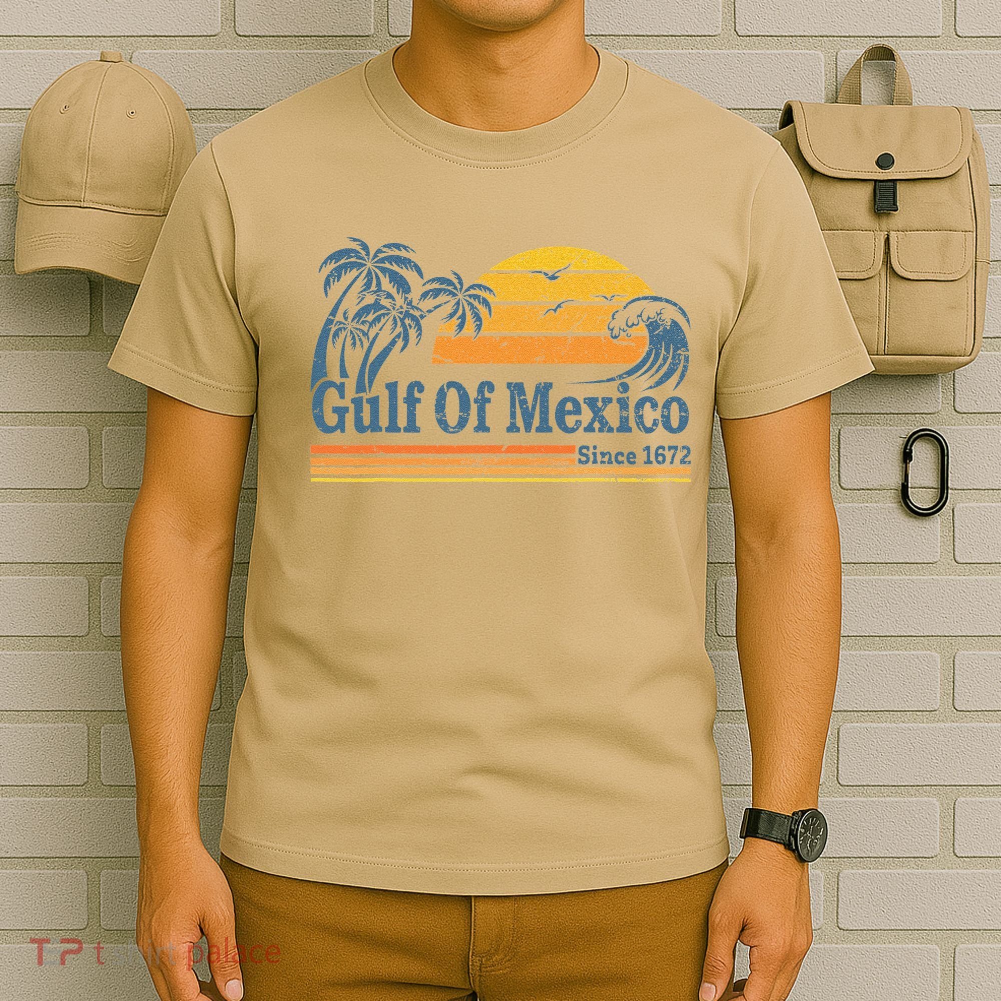 Gulf Of Mexico Since 1672 Retro Vintage Beach T-Shirt