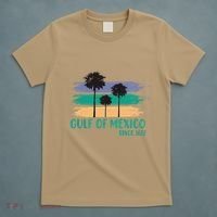 Gulf Of Mexico Since 1672 Retro Vintage Tree Art T-Shirt thumb 5