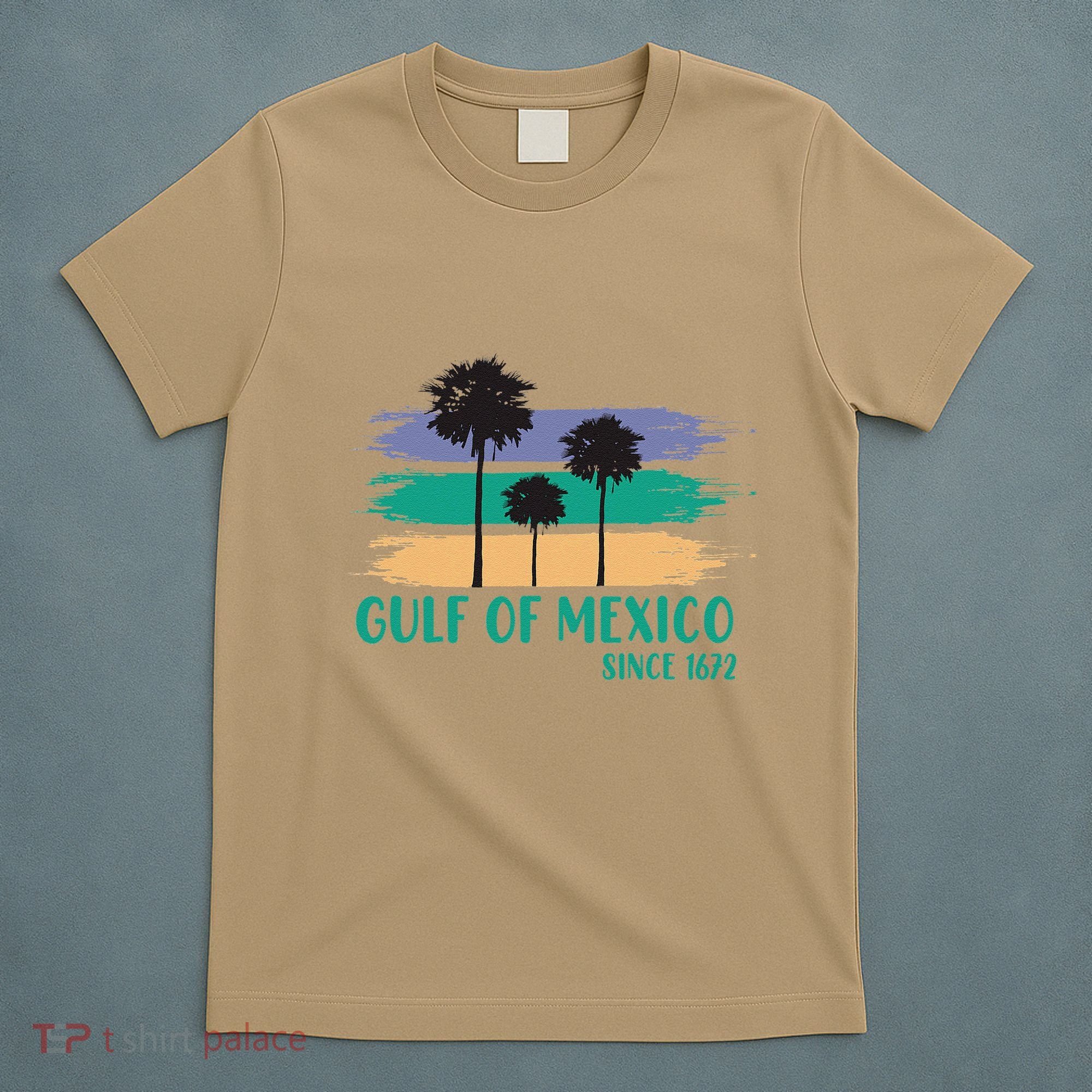 Gulf Of Mexico Since 1672 Retro Vintage Tree Art T-Shirt