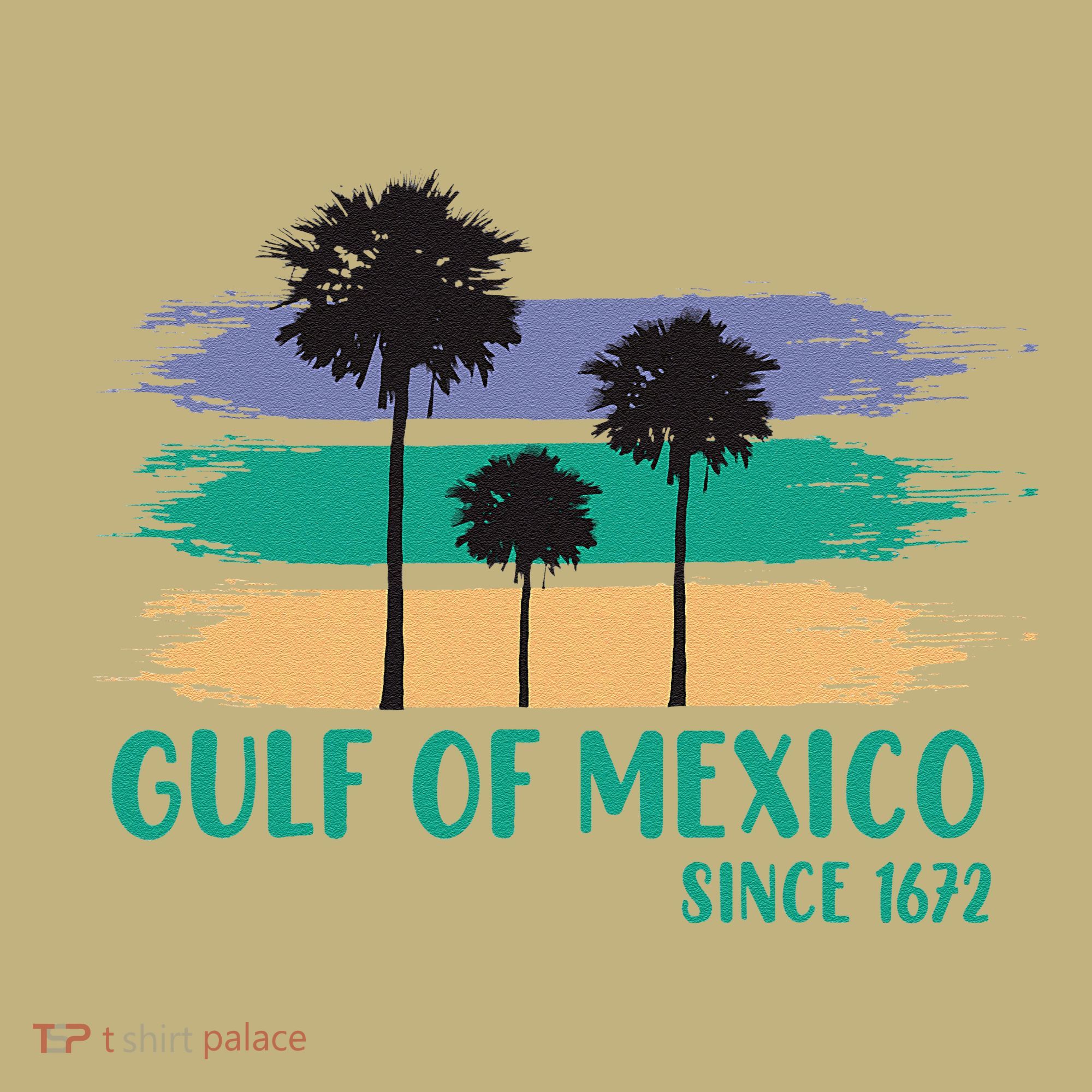 Gulf Of Mexico Since 1672 Retro Vintage Tree Art T-Shirt