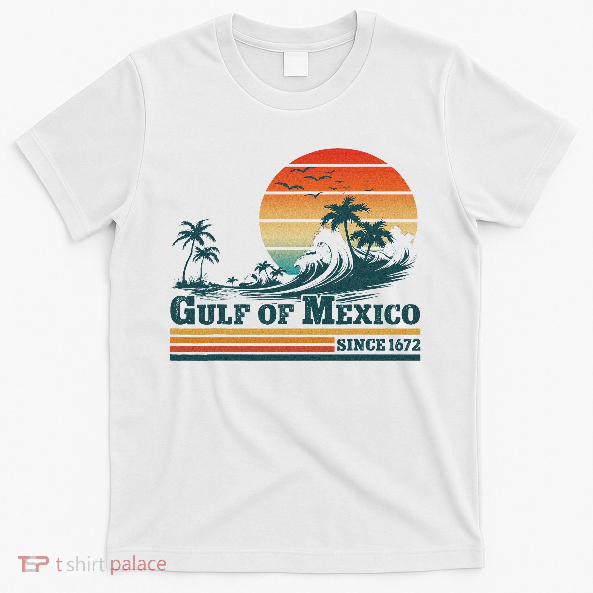 Gulf Of Mexico Since 1672 Vintage Sunset Beach T-Shirt