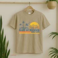 Gulf Of Mexico Since 1672 Retro Vintage Beach T-Shirt thumb 2