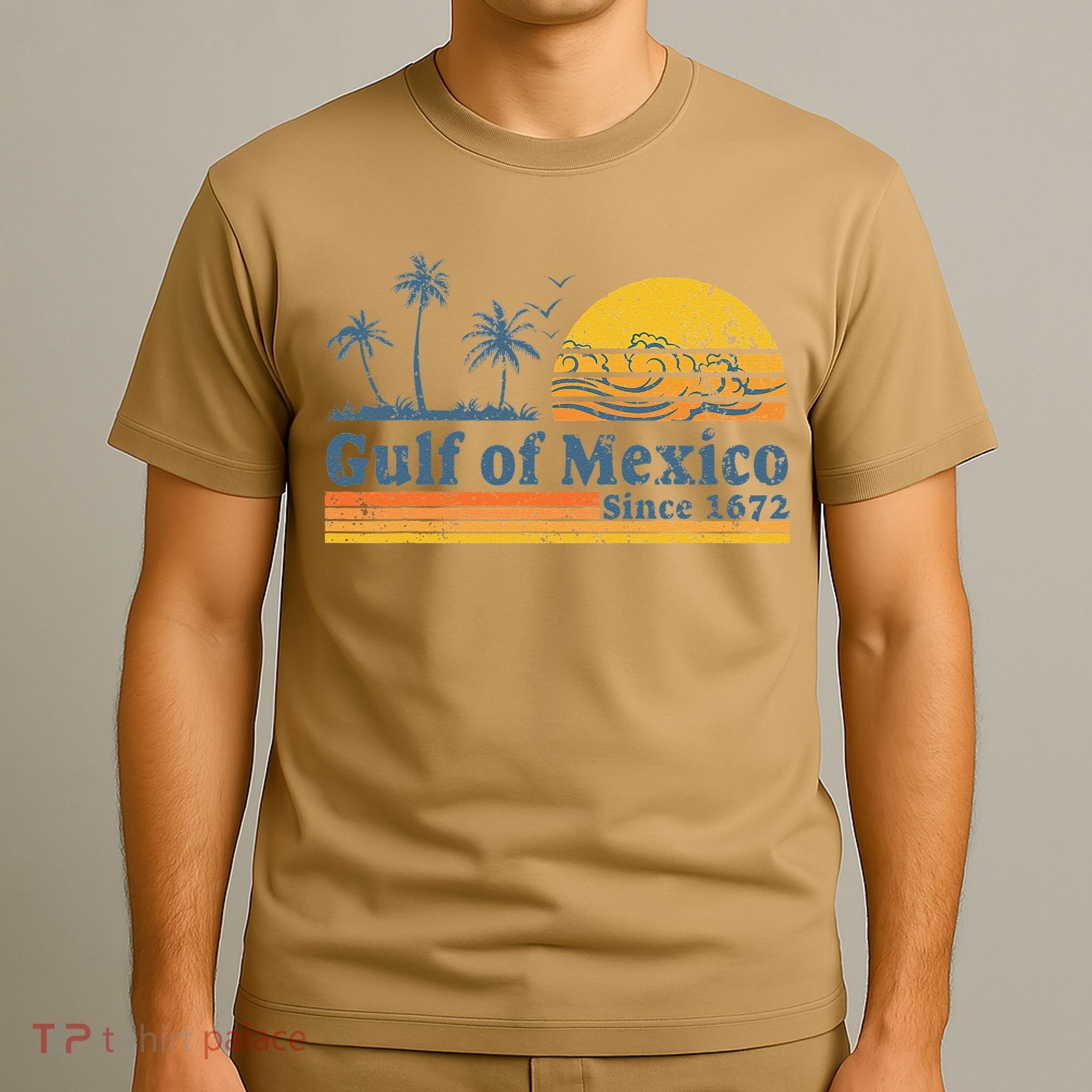 Gulf Of Mexico Since 1672 Retro Vintage Beach T-Shirt