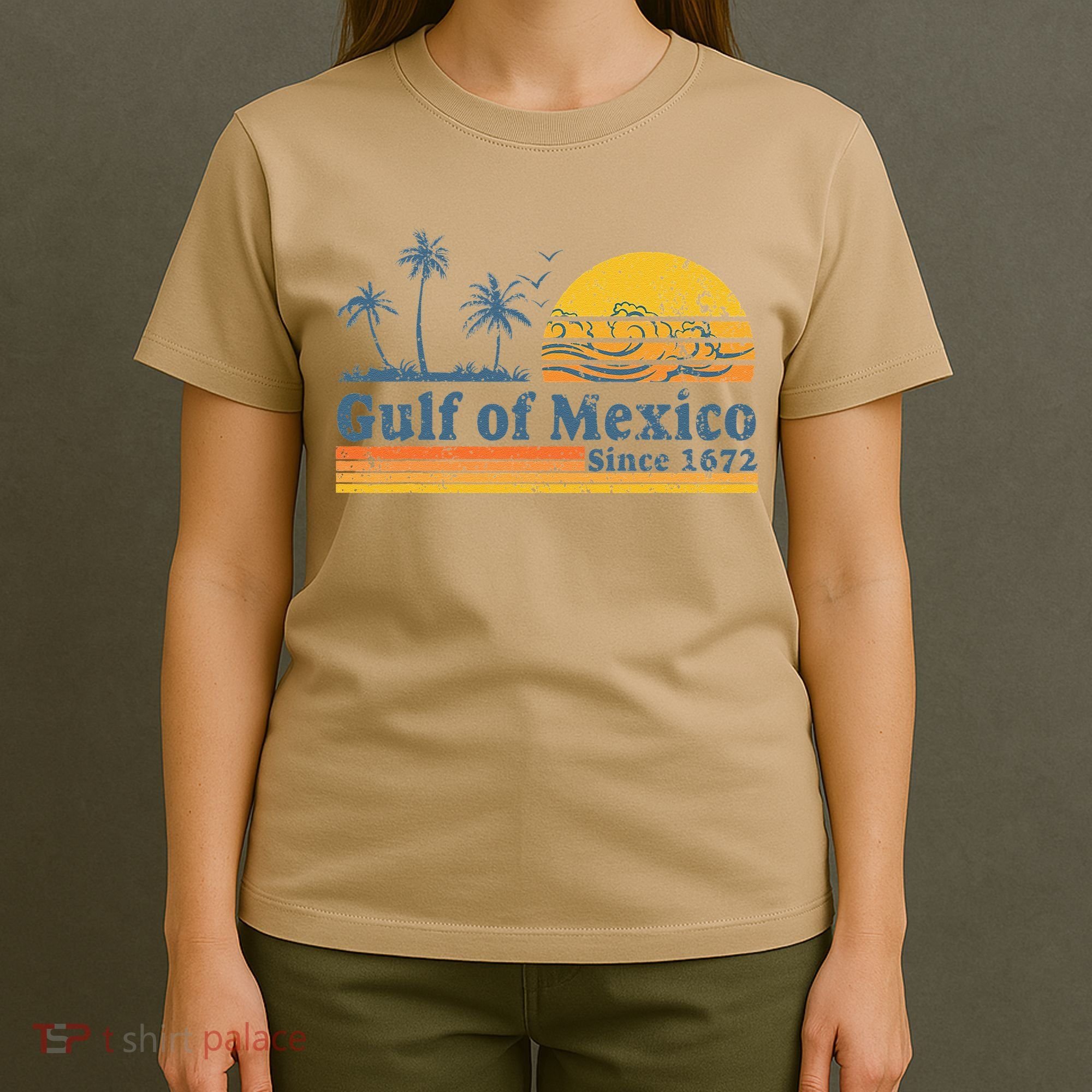 Gulf Of Mexico Since 1672 Retro Vintage Beach T-Shirt