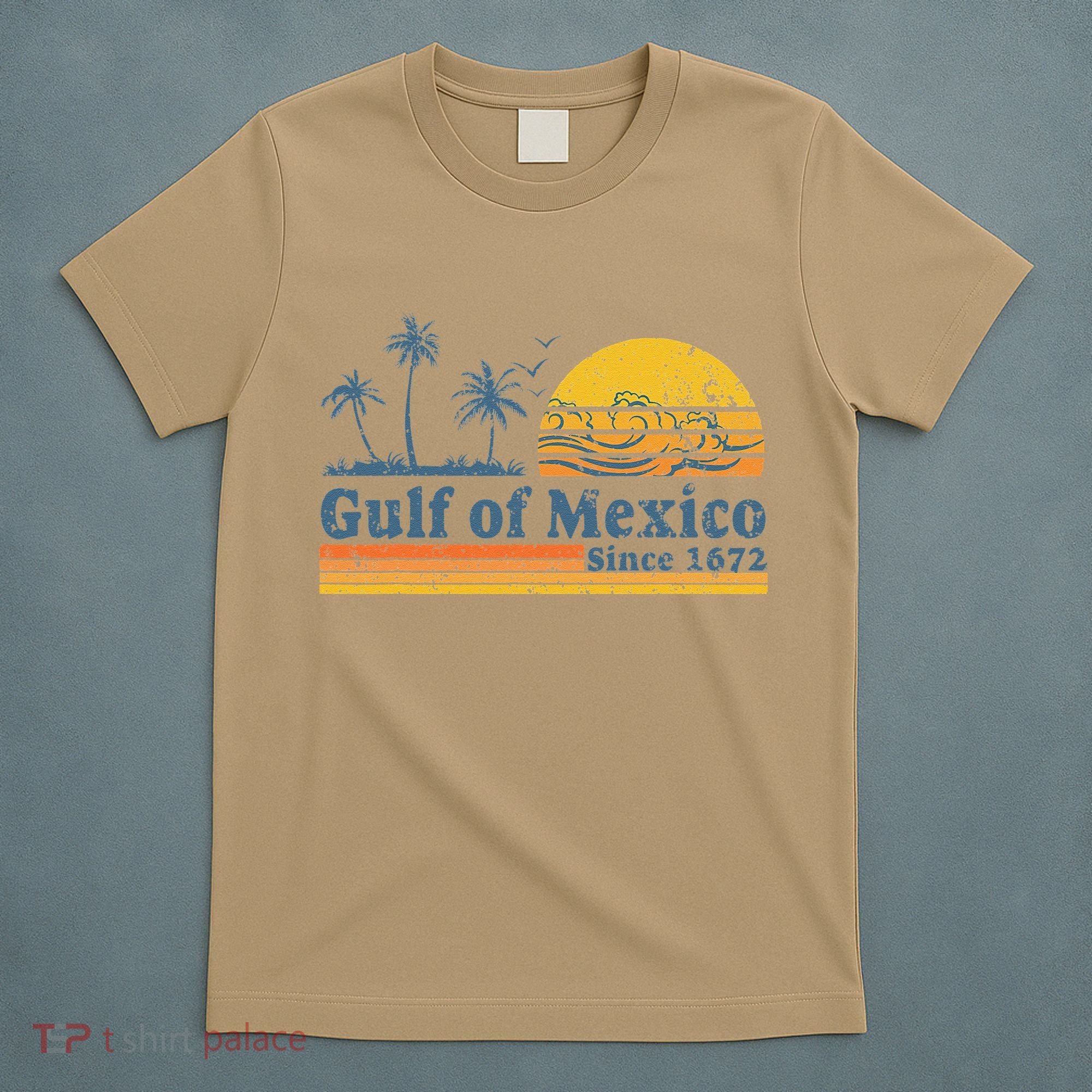 Gulf Of Mexico Since 1672 Retro Vintage Beach T-Shirt