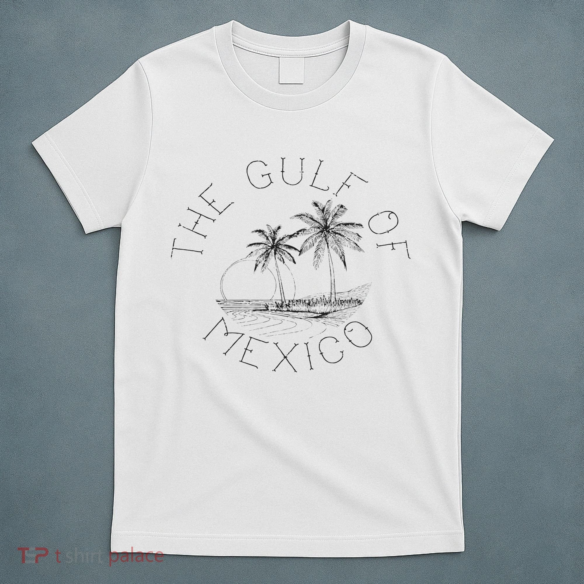 Gulf Of Mexico Palmtrees Beach Gulfo De Mexican Women T-Shirt