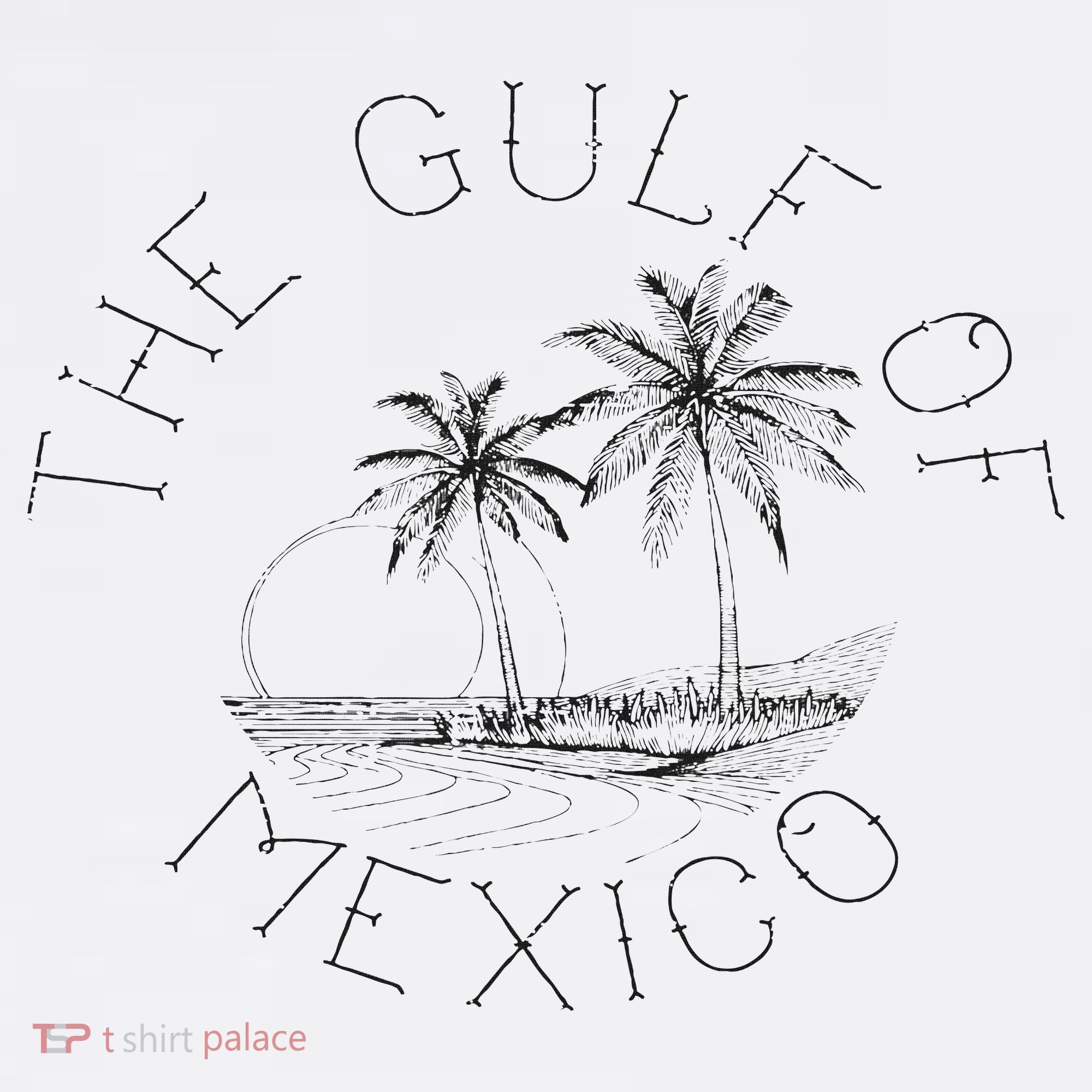 Gulf Of Mexico Palmtrees Beach Gulfo De Mexican Women T-Shirt